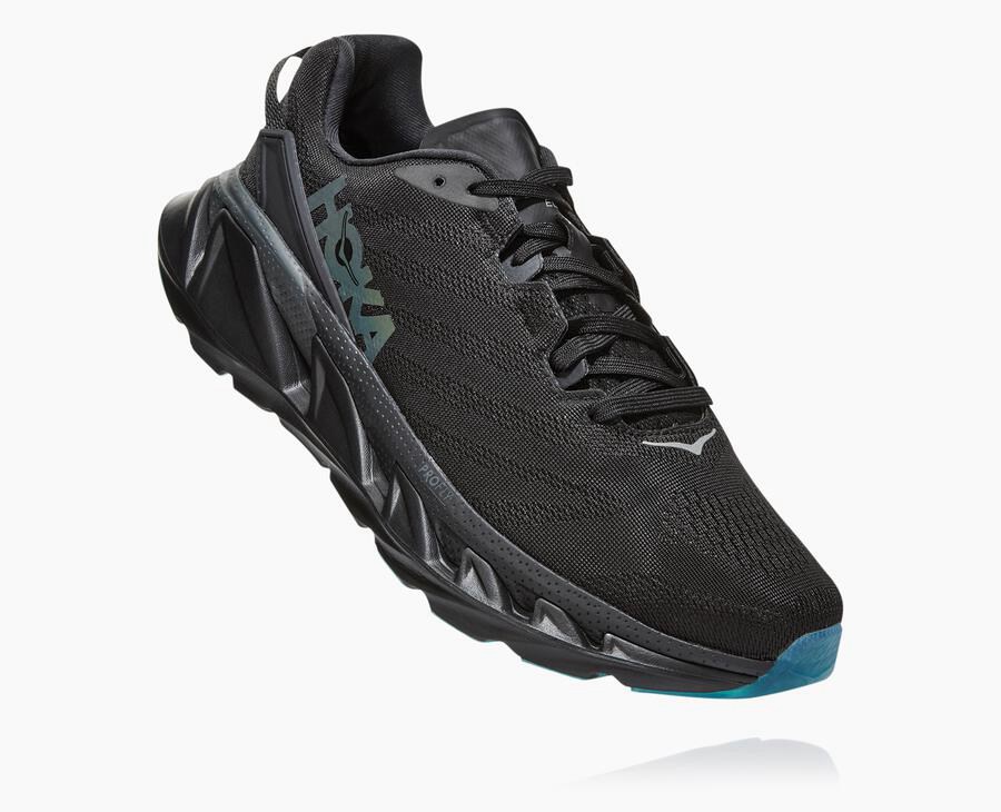 Running Shoes Mens - Hoka One One Elevon 2 - Black - HULKWYZ-45